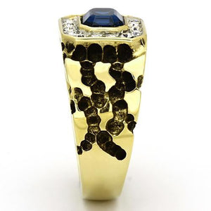 TK756 - Two-Tone IP Gold (Ion Plating) Stainless Steel Ring with Top Grade Crystal  in Montana