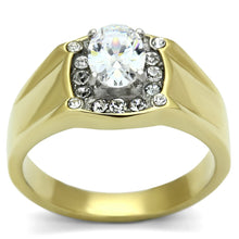 Load image into Gallery viewer, TK758 - Two-Tone IP Gold (Ion Plating) Stainless Steel Ring with AAA Grade CZ  in Clear