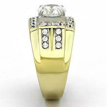 Load image into Gallery viewer, TK760 - Two-Tone IP Gold (Ion Plating) Stainless Steel Ring with AAA Grade CZ  in Clear