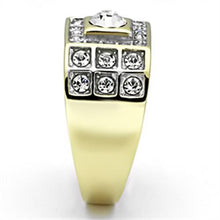Load image into Gallery viewer, TK762 - Two-Tone IP Gold (Ion Plating) Stainless Steel Ring with Top Grade Crystal  in Clear