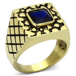 TK763 - IP Gold(Ion Plating) Stainless Steel Ring with Synthetic Synthetic Glass in Montana