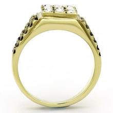 Load image into Gallery viewer, TK765 - IP Gold(Ion Plating) Stainless Steel Ring with Top Grade Crystal  in Clear