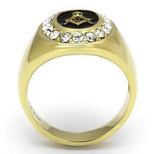 Load image into Gallery viewer, TK766 - IP Gold(Ion Plating) Stainless Steel Ring with Top Grade Crystal  in Clear