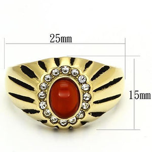 TK767 IP Gold(Ion Plating) Stainless Steel Ring with Semi-Precious in Siam