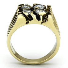 Load image into Gallery viewer, TK772 - IP Gold(Ion Plating) Stainless Steel Ring with AAA Grade CZ  in Clear