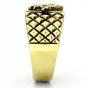 TK773 - IP Gold(Ion Plating) Stainless Steel Ring with No Stone