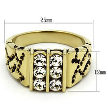 Load image into Gallery viewer, TK774 - IP Gold(Ion Plating) Stainless Steel Ring with Top Grade Crystal  in Clear