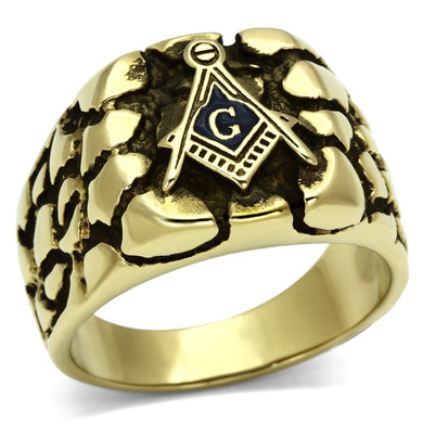 TK778 - IP Gold(Ion Plating) Stainless Steel Ring with No Stone