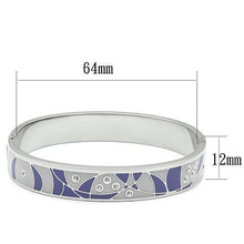 Load image into Gallery viewer, TK781 - High polished (no plating) Stainless Steel Bangle with Top Grade Crystal  in Clear