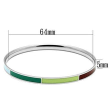 Load image into Gallery viewer, TK783 - High polished (no plating) Stainless Steel Bangle with Epoxy  in Multi Color