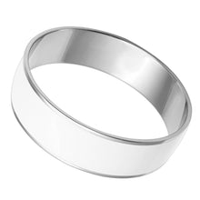 Load image into Gallery viewer, TK784 - High polished (no plating) Stainless Steel Bangle with Epoxy  in White