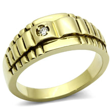 Load image into Gallery viewer, TK794 - IP Gold(Ion Plating) Stainless Steel Ring with AAA Grade CZ  in Clear
