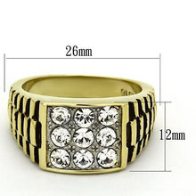 Load image into Gallery viewer, TK796 - Two-Tone IP Gold (Ion Plating) Stainless Steel Ring with Top Grade Crystal  in Clear