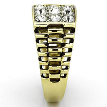 Load image into Gallery viewer, TK796 - Two-Tone IP Gold (Ion Plating) Stainless Steel Ring with Top Grade Crystal  in Clear