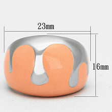 Load image into Gallery viewer, TK802 - High polished (no plating) Stainless Steel Ring with Epoxy  in Orange