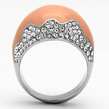 Load image into Gallery viewer, TK805 - High polished (no plating) Stainless Steel Ring with Top Grade Crystal  in Clear