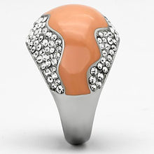 Load image into Gallery viewer, TK805 - High polished (no plating) Stainless Steel Ring with Top Grade Crystal  in Clear