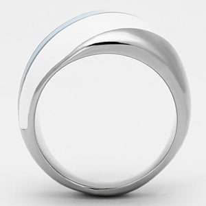 TK809 - High polished (no plating) Stainless Steel Ring with Top Grade Crystal  in Clear