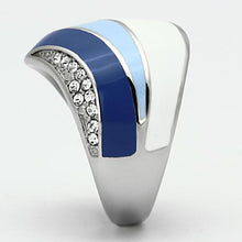 Load image into Gallery viewer, TK809 - High polished (no plating) Stainless Steel Ring with Top Grade Crystal  in Clear