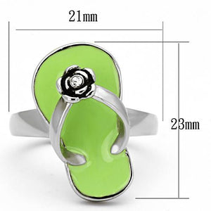 TK814 - High polished (no plating) Stainless Steel Ring with Top Grade Crystal  in Clear