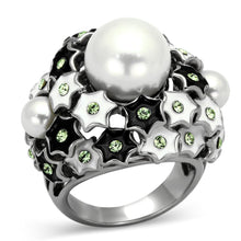 Load image into Gallery viewer, TK818 - High polished (no plating) Stainless Steel Ring with Synthetic Pearl in White