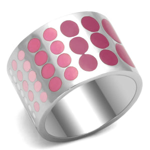 TK820 - High polished (no plating) Stainless Steel Ring with Epoxy  in Multi Color