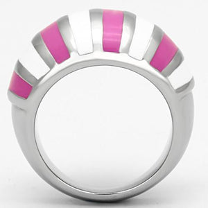TK828 - High polished (no plating) Stainless Steel Ring with Epoxy  in Multi Color