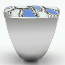 Load image into Gallery viewer, TK832 - High polished (no plating) Stainless Steel Ring with Top Grade Crystal  in Clear