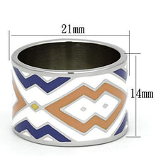 Load image into Gallery viewer, TK841 - High polished (no plating) Stainless Steel Ring with Epoxy  in Multi Color