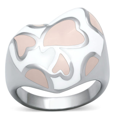 TK843 - High polished (no plating) Stainless Steel Ring with Epoxy  in Multi Color