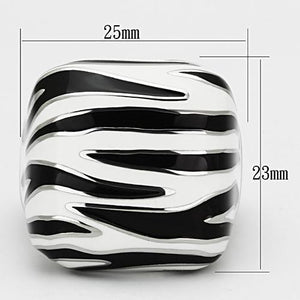 TK848 - High polished (no plating) Stainless Steel Ring with Epoxy  in Multi Color