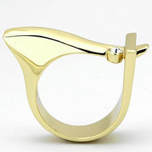 Load image into Gallery viewer, TK853 - IP Gold(Ion Plating) Stainless Steel Ring with Top Grade Crystal  in Clear