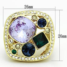 Load image into Gallery viewer, TK855 - IP Gold(Ion Plating) Stainless Steel Ring with Top Grade Crystal  in Multi Color