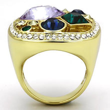 Load image into Gallery viewer, TK855 - IP Gold(Ion Plating) Stainless Steel Ring with Top Grade Crystal  in Multi Color