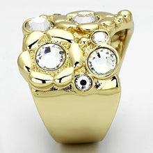 Load image into Gallery viewer, TK856 - IP Gold(Ion Plating) Stainless Steel Ring with Top Grade Crystal  in Clear