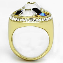 Load image into Gallery viewer, TK857 - IP Gold(Ion Plating) Stainless Steel Ring with Top Grade Crystal  in Multi Color