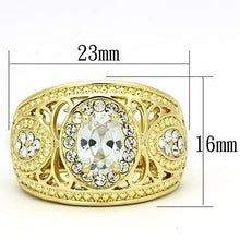 Load image into Gallery viewer, TK868 - IP Gold(Ion Plating) Stainless Steel Ring with AAA Grade CZ  in Clear