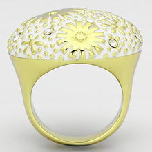 Load image into Gallery viewer, TK875 - IP Gold(Ion Plating) Stainless Steel Ring with Top Grade Crystal  in Clear