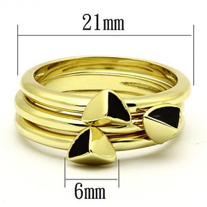 TK876 - IP Gold(Ion Plating) Stainless Steel Ring with Epoxy  in Jet