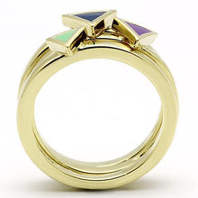 Load image into Gallery viewer, TK877 - IP Gold(Ion Plating) Stainless Steel Ring with Epoxy  in Multi Color