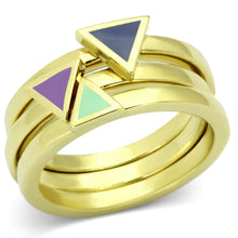 Load image into Gallery viewer, TK877 - IP Gold(Ion Plating) Stainless Steel Ring with Epoxy  in Multi Color
