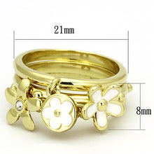 Load image into Gallery viewer, TK878 - IP Gold(Ion Plating) Stainless Steel Ring with Top Grade Crystal  in Clear