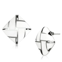 Load image into Gallery viewer, TK896 - High polished (no plating) Stainless Steel Earrings with Epoxy  in White