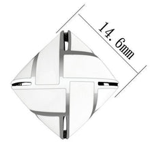 Load image into Gallery viewer, TK896 - High polished (no plating) Stainless Steel Earrings with Epoxy  in White
