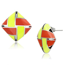 Load image into Gallery viewer, TK897 - High polished (no plating) Stainless Steel Earrings with Epoxy  in Multi Color