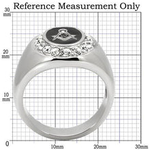 Load image into Gallery viewer, TK8X023 - High polished (no plating) Stainless Steel Ring with Top Grade Crystal  in Clear