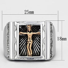 Load image into Gallery viewer, TK951 - Two-Tone IP Rose Gold Stainless Steel Ring with AAA Grade CZ  in Clear