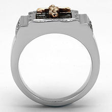 Load image into Gallery viewer, TK951 - Two-Tone IP Rose Gold Stainless Steel Ring with AAA Grade CZ  in Clear