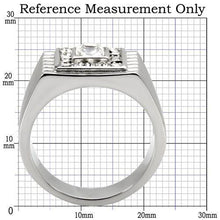 Load image into Gallery viewer, TK95312 - High polished (no plating) Stainless Steel Ring with Top Grade Crystal  in Clear