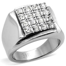 Load image into Gallery viewer, TK95409 - High polished (no plating) Stainless Steel Ring with Top Grade Crystal  in Clear